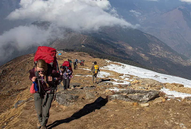 Trekking at Chopta Group trekking on Chopta trail